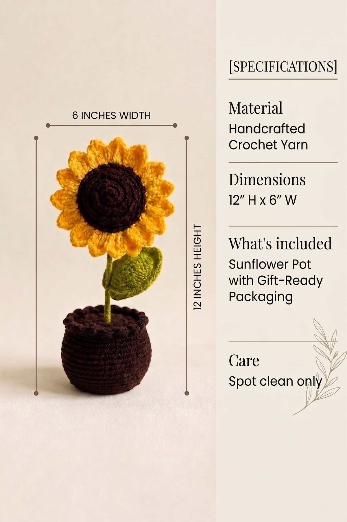 The sunflower pot shown from another angle